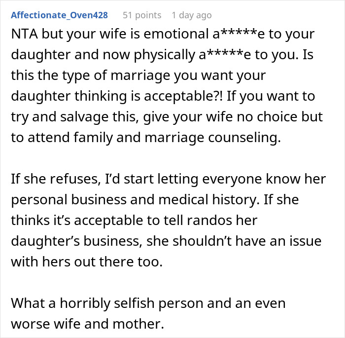 “I Had Enough”: Man Tells Wife It’s Her Own Fault Daughter Won’t Talk To Her