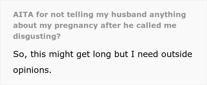 Woman Refuses To Share Any Pregnancy Details With Husband After His Comment, He Misses The Birth