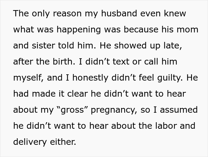 Woman Refuses To Share Any Pregnancy Details With Husband After His Comment, He Misses The Birth