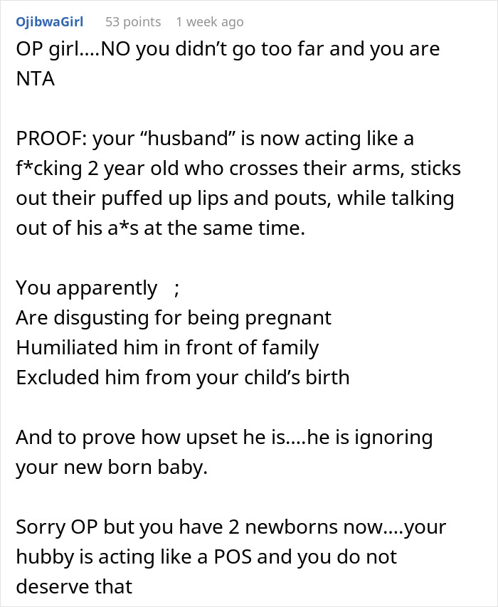 Woman Refuses To Share Any Pregnancy Details With Husband After His Comment, He Misses The Birth
