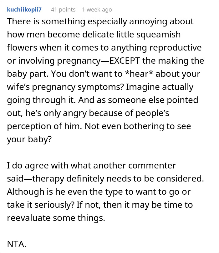 Woman Refuses To Share Any Pregnancy Details With Husband After His Comment, He Misses The Birth