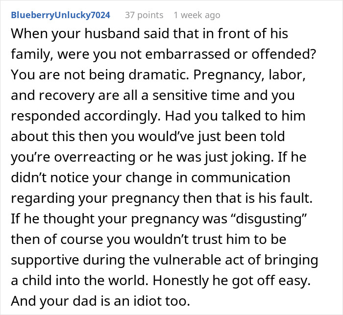 Woman Refuses To Share Any Pregnancy Details With Husband After His Comment, He Misses The Birth