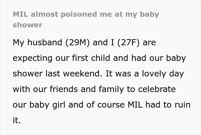 &#8220;MIL Had To Ruin It&#8221;: Mom-To-Be Aghast That Toxic MIL Almost Poisoned Her At Her Baby Shower