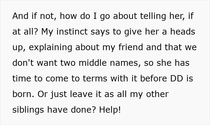 Daughter Resentful Of Toxic Mom For Demanding She Use Her Name As Her Baby’s Middle Name