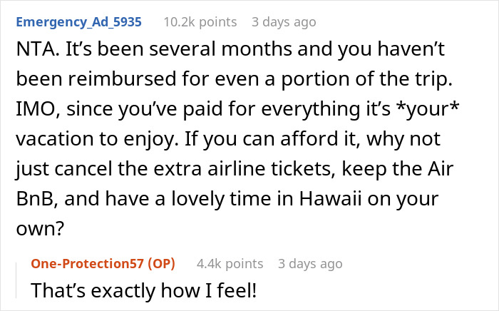 Ex-BF And His Family Demand Woman Skip Trip To Hawaii She Paid For, She Has Other Plans