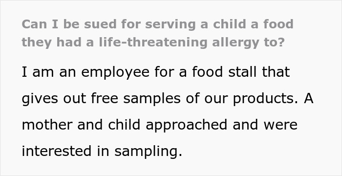 Mom Threatens To Sue Food Stall After They Give Her Child A Sample That Contains Nuts