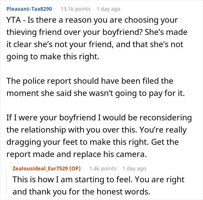 Man Catches A Friend Stealing His BF’s Camera, Confronts Her Only To Discover Her True Colors