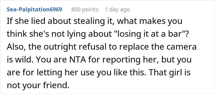 Man Catches A Friend Stealing His BF’s Camera, Confronts Her Only To Discover Her True Colors