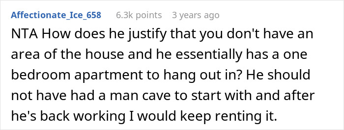 Woman Rents Out Husband’s “Man Cave” After He Refuses To Work Or Help Out