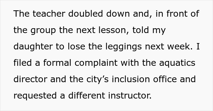 Swim Teacher Excludes 10YO From Lesson Over Modest Swimsuit, Parent Wastes No Time Reporting Him