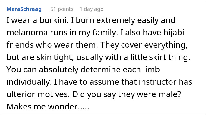 Swim Teacher Excludes 10YO From Lesson Over Modest Swimsuit, Parent Wastes No Time Reporting Him