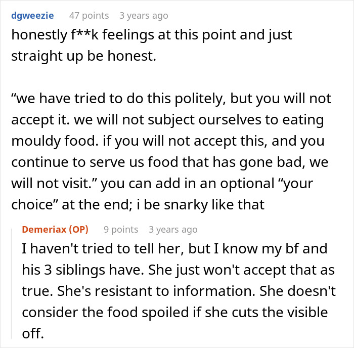 “I Won”: Woman Finds A Way To Be Permanently Uninvited From MIL’s Dinners With Spoiled Food