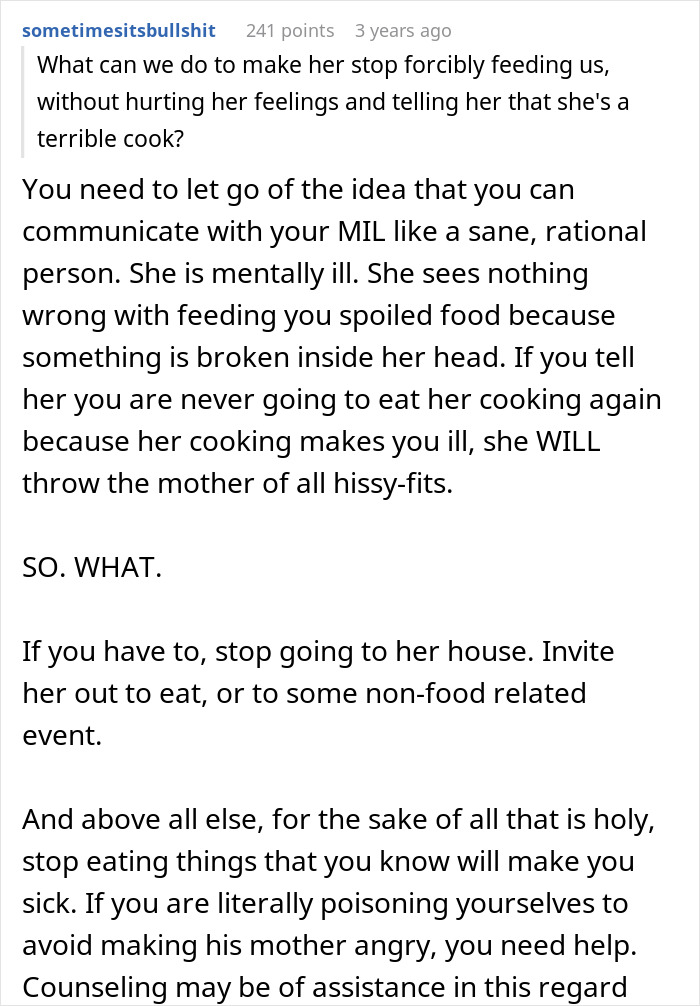 “I Won”: Woman Finds A Way To Be Permanently Uninvited From MIL’s Dinners With Spoiled Food
