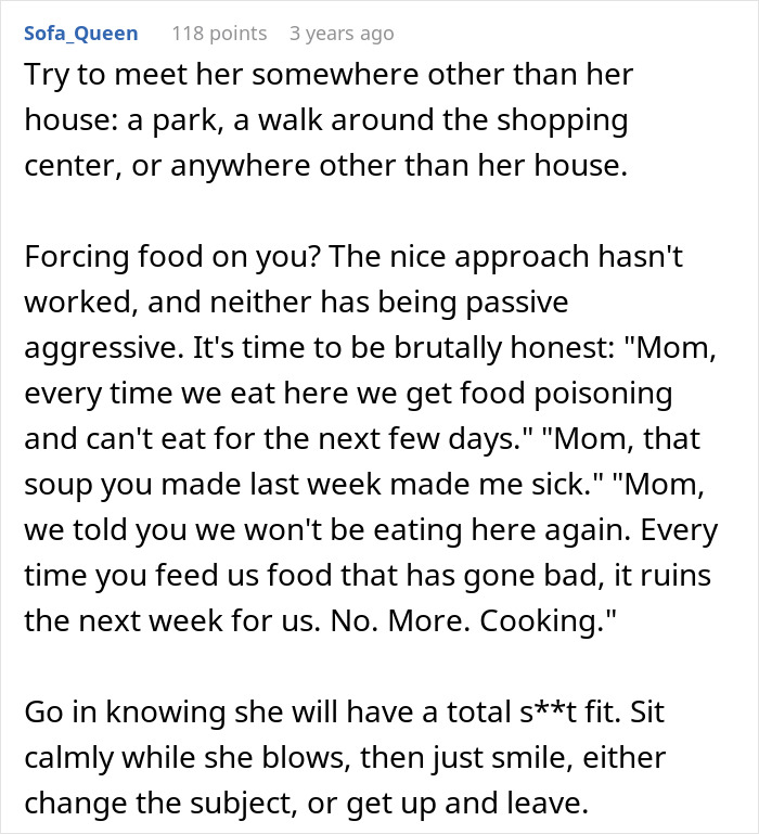 “I Won”: Woman Finds A Way To Be Permanently Uninvited From MIL’s Dinners With Spoiled Food