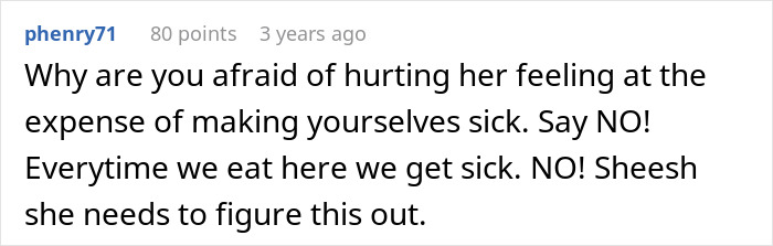 “I Won”: Woman Finds A Way To Be Permanently Uninvited From MIL’s Dinners With Spoiled Food