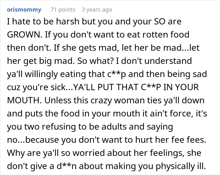 “I Won”: Woman Finds A Way To Be Permanently Uninvited From MIL’s Dinners With Spoiled Food