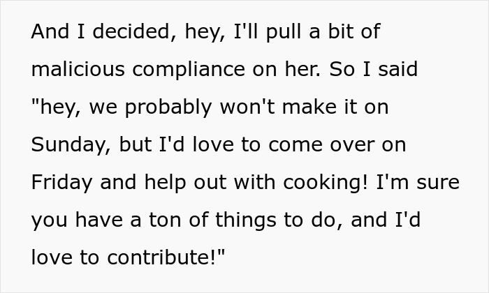 “I Won”: Woman Finds A Way To Be Permanently Uninvited From MIL’s Dinners With Spoiled Food
