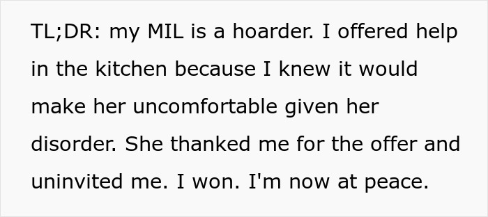 “I Won”: Woman Finds A Way To Be Permanently Uninvited From MIL’s Dinners With Spoiled Food
