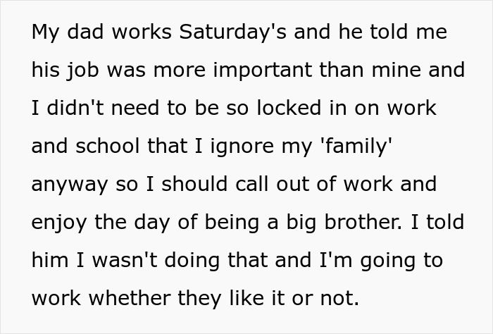 Guy Walks Out Of The House After Dad And His Wife Demand He Skip Work To Babysit 3 Half Siblings