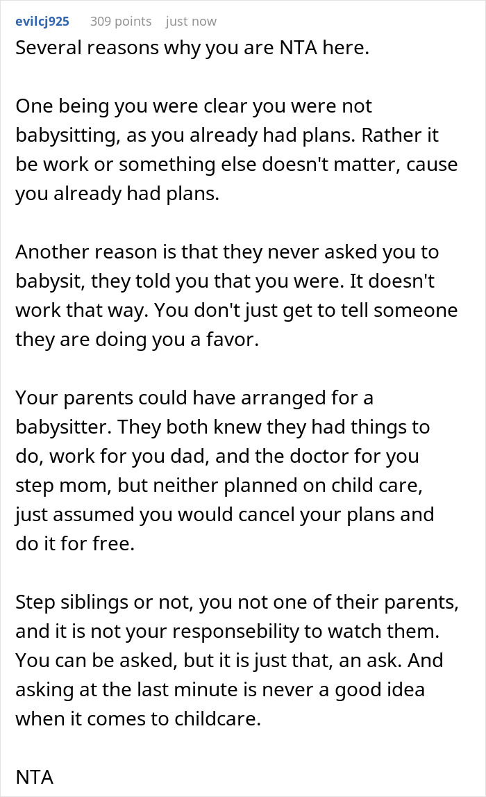Guy Walks Out Of The House After Dad And His Wife Demand He Skip Work To Babysit 3 Half Siblings
