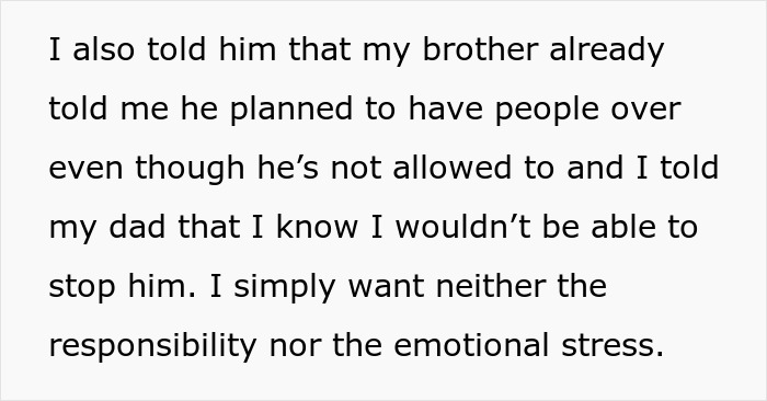 22YO Sis Refuses To Babysit Badly Behaved Brother While Parents Vacay, Dad Flips Out On Her