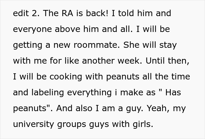 Roommate Eats Man’s Food Without Asking, Calls Him A Monster After Allergy Sends Her To ER