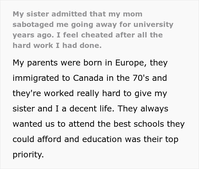 Woman Shocked After Finding Out Her Mom Is The Reason She Never Got To Live Her Dream