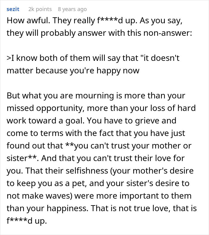 Woman Shocked After Finding Out Her Mom Is The Reason She Never Got To Live Her Dream