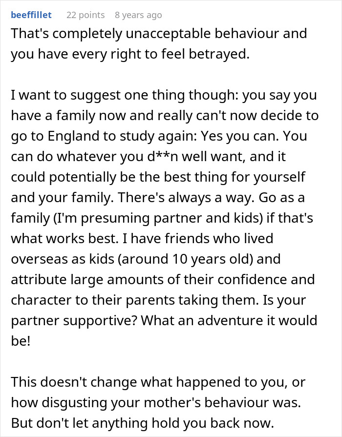 Woman Shocked After Finding Out Her Mom Is The Reason She Never Got To Live Her Dream