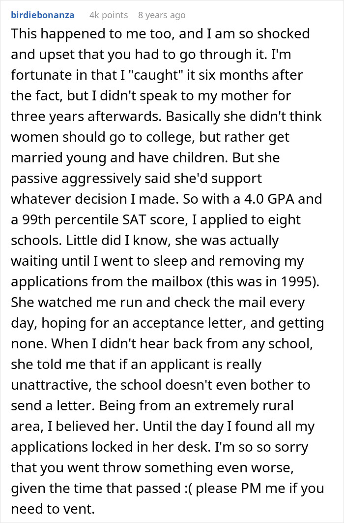 Woman Shocked After Finding Out Her Mom Is The Reason She Never Got To Live Her Dream