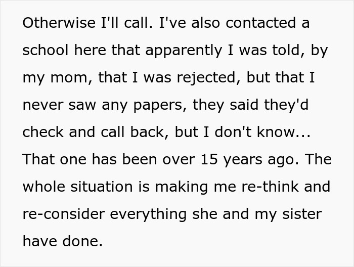 Woman Shocked After Finding Out Her Mom Is The Reason She Never Got To Live Her Dream