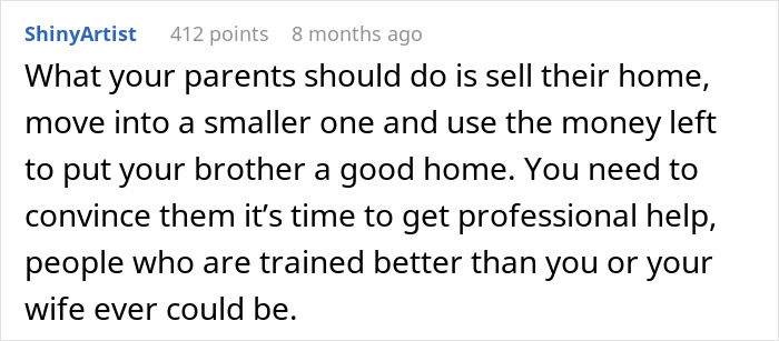 Son Refuses To Take Over Brother’s Care, Gets Disowned By His Parents