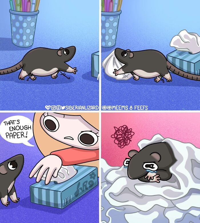 Siberian Girl Illustrates Her Daily Life With Two Ferrets And Other Funny Situations (50 New Pics)