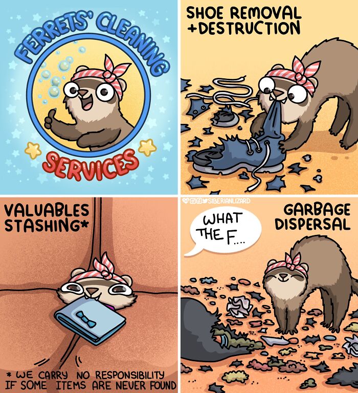 Siberian Girl Illustrates Her Daily Life With Two Ferrets And Other Funny Situations (50 New Pics)