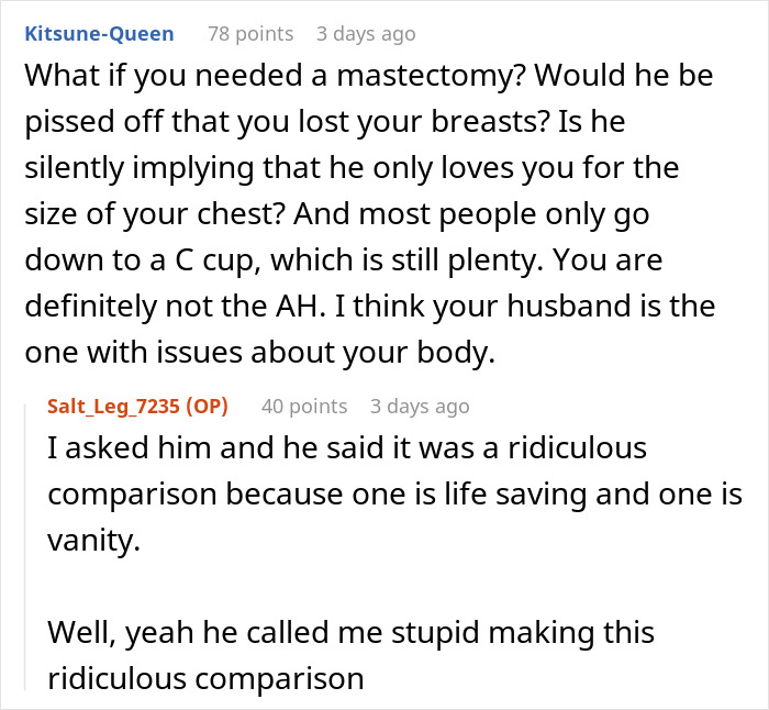 “Consider A Husband Reduction”: Man Gives Wife An Ultimatum Over Plastic Surgery