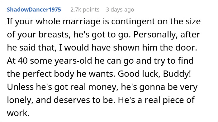 “Consider A Husband Reduction”: Man Gives Wife An Ultimatum Over Plastic Surgery