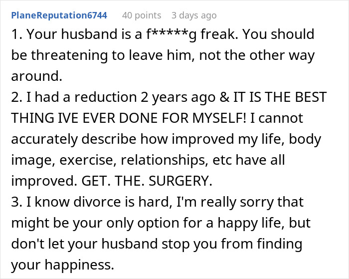 “Consider A Husband Reduction”: Man Gives Wife An Ultimatum Over Plastic Surgery