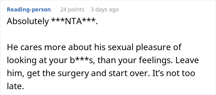 “Consider A Husband Reduction”: Man Gives Wife An Ultimatum Over Plastic Surgery