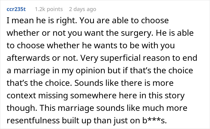 “Consider A Husband Reduction”: Man Gives Wife An Ultimatum Over Plastic Surgery