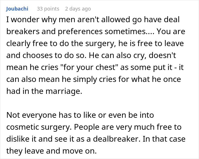 “Consider A Husband Reduction”: Man Gives Wife An Ultimatum Over Plastic Surgery