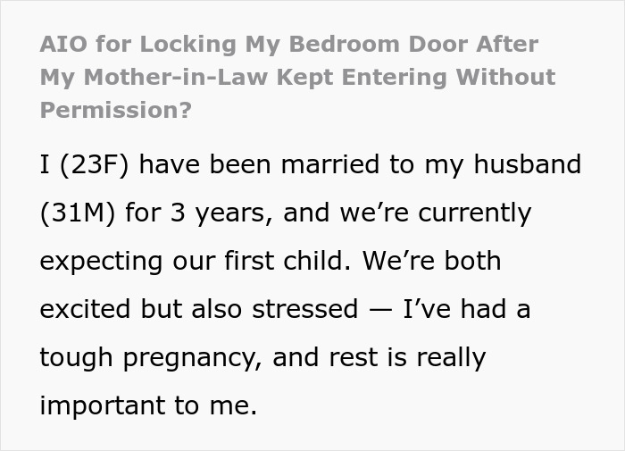 Man Stuck Between Wife And Mom After Wife Locks Her Bedroom Door To Keep Nosy MIL Away