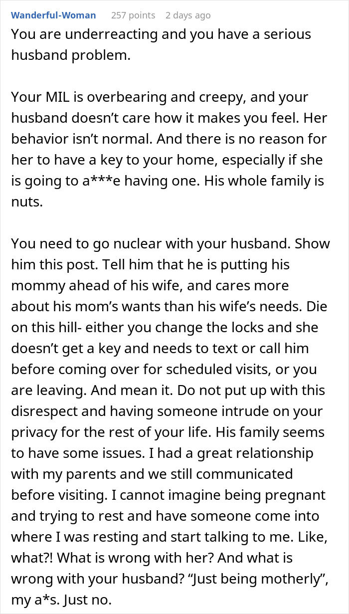 Man Stuck Between Wife And Mom After Wife Locks Her Bedroom Door To Keep Nosy MIL Away