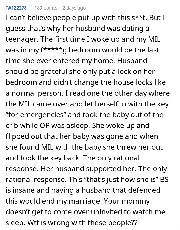 Man Stuck Between Wife And Mom After Wife Locks Her Bedroom Door To Keep Nosy MIL Away