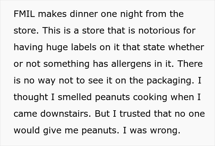 Woman Nearly Dies At The Dinner Table After Future MIL Ignores Her Allergy, Ends Up In The Hospital