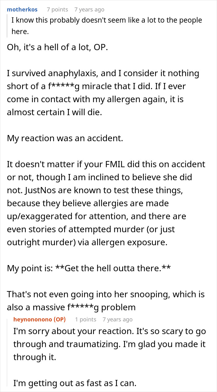 Woman Nearly Dies At The Dinner Table After Future MIL Ignores Her Allergy, Ends Up In The Hospital