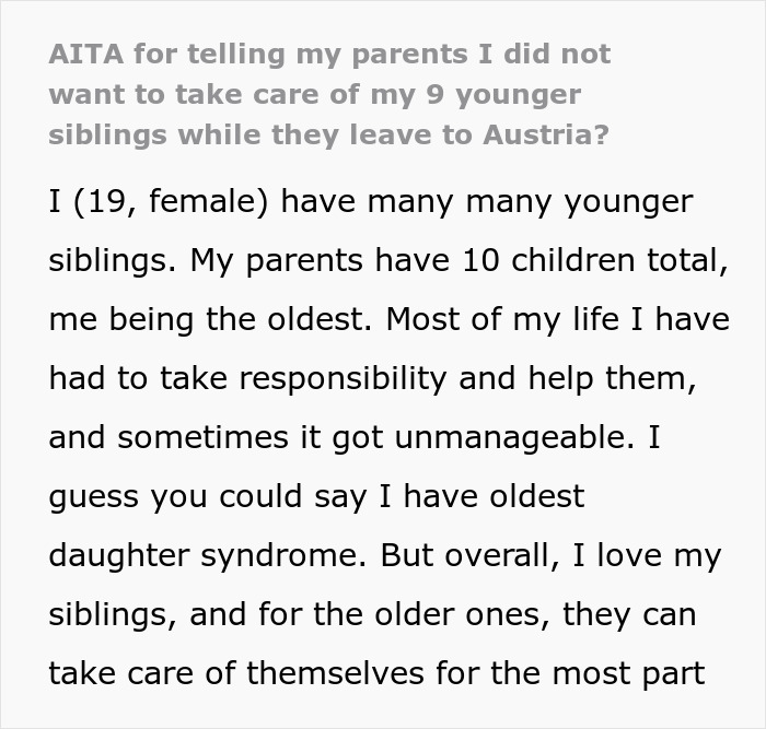 Parents Leave 19YO And 16YO Responsible For 8 Siblings While They Are Abroad, 19YO Says No Way