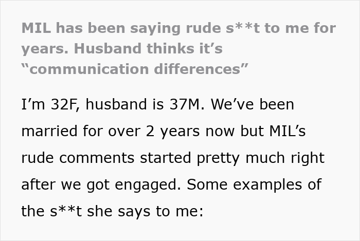 “I’m Not Responsible For Your Emotions”: Woman’s MIL Makes Years Of Rude Comments, Husband Finally Breaks Down
