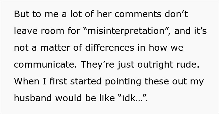 “I’m Not Responsible For Your Emotions”: Woman’s MIL Makes Years Of Rude Comments, Husband Finally Breaks Down