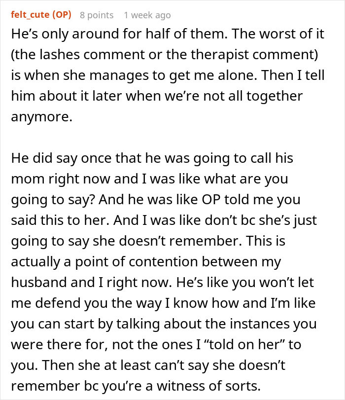 “I’m Not Responsible For Your Emotions”: Woman’s MIL Makes Years Of Rude Comments, Husband Finally Breaks Down