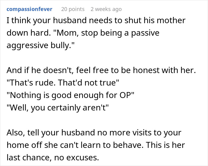 “I’m Not Responsible For Your Emotions”: Woman’s MIL Makes Years Of Rude Comments, Husband Finally Breaks Down